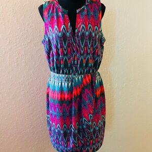 Charlie Jade Vibrant Multicolor Faux wrap Mini Dress‎